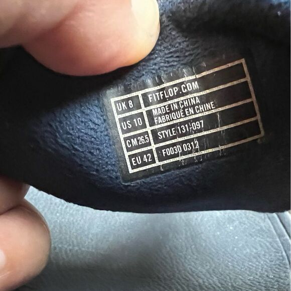 Fitflop Womens Rokkit Diamond Leather Thong Sandals Slip On Navy Blue Size 10 - Picture 7 of 9